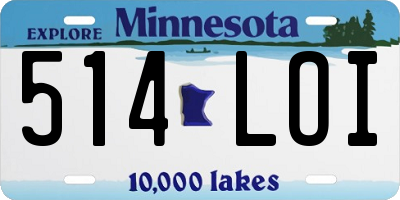 MN license plate 514LOI
