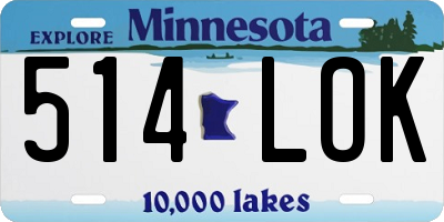 MN license plate 514LOK
