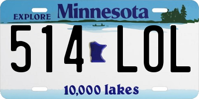 MN license plate 514LOL