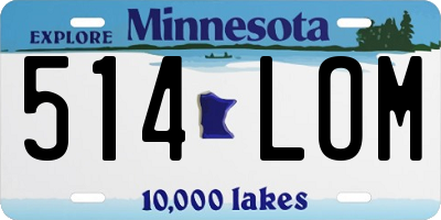 MN license plate 514LOM