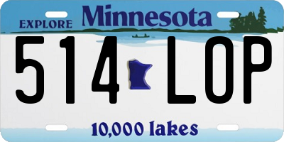 MN license plate 514LOP