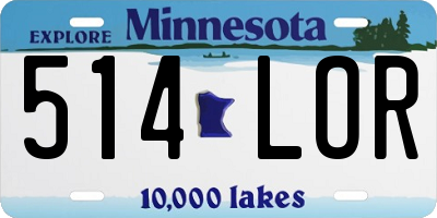 MN license plate 514LOR