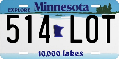 MN license plate 514LOT