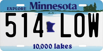 MN license plate 514LOW