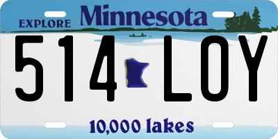 MN license plate 514LOY