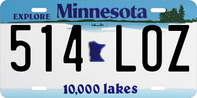 MN license plate 514LOZ