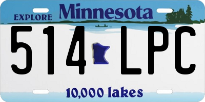 MN license plate 514LPC
