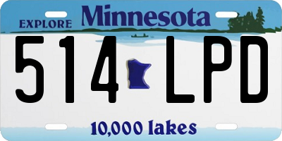 MN license plate 514LPD