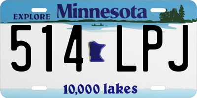 MN license plate 514LPJ