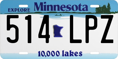 MN license plate 514LPZ