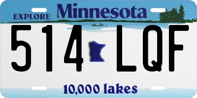 MN license plate 514LQF