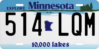 MN license plate 514LQM