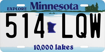 MN license plate 514LQW