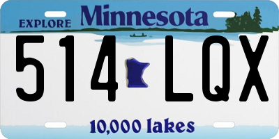 MN license plate 514LQX