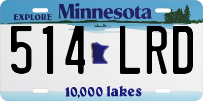 MN license plate 514LRD