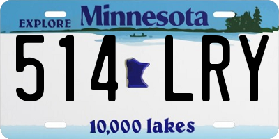 MN license plate 514LRY