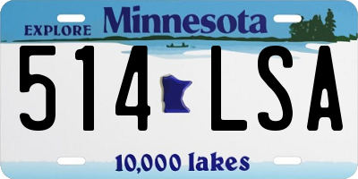 MN license plate 514LSA