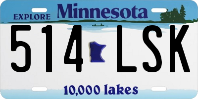 MN license plate 514LSK