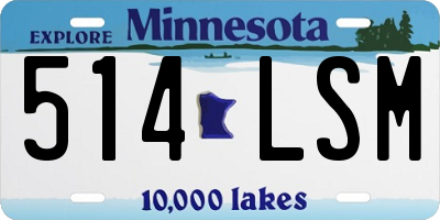 MN license plate 514LSM