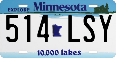 MN license plate 514LSY