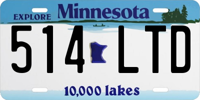 MN license plate 514LTD