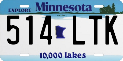 MN license plate 514LTK