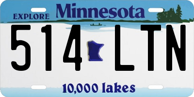 MN license plate 514LTN