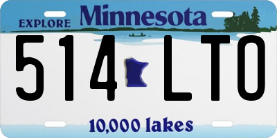 MN license plate 514LTO