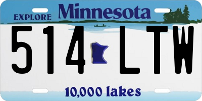 MN license plate 514LTW