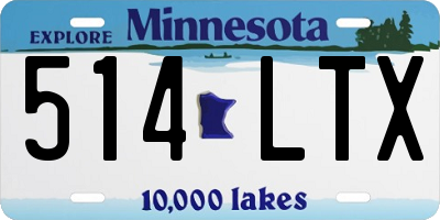 MN license plate 514LTX