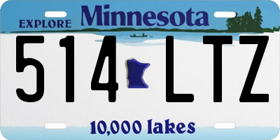 MN license plate 514LTZ