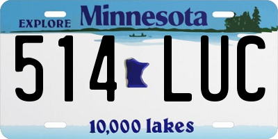 MN license plate 514LUC