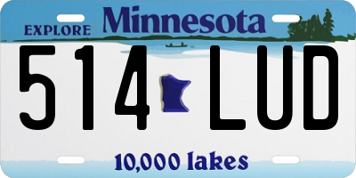 MN license plate 514LUD