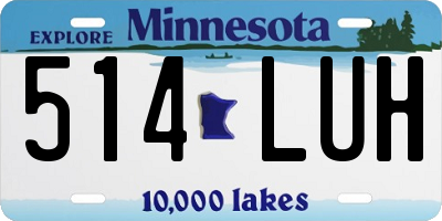 MN license plate 514LUH