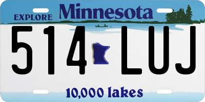 MN license plate 514LUJ