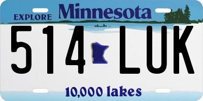 MN license plate 514LUK
