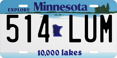 MN license plate 514LUM