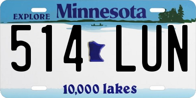 MN license plate 514LUN