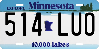 MN license plate 514LUO