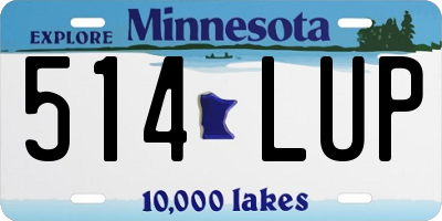 MN license plate 514LUP