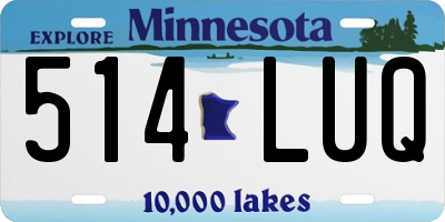 MN license plate 514LUQ