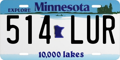 MN license plate 514LUR