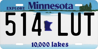 MN license plate 514LUT