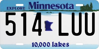 MN license plate 514LUU