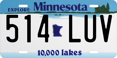 MN license plate 514LUV