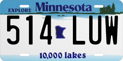 MN license plate 514LUW