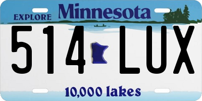 MN license plate 514LUX