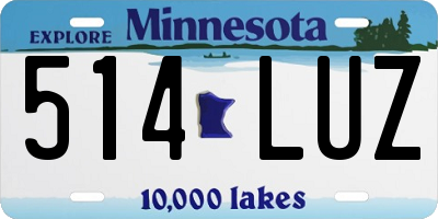 MN license plate 514LUZ