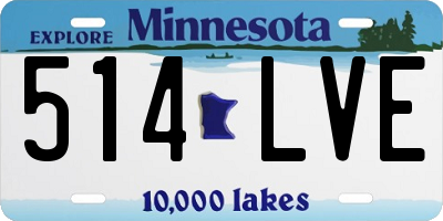 MN license plate 514LVE