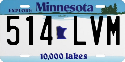MN license plate 514LVM